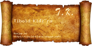 Tibold Klára névjegykártya